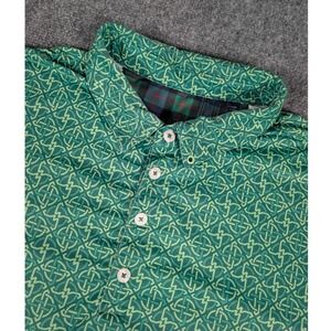 William Murray Polo Shirt Mens Large Green Celtic Knot Geometric Golf